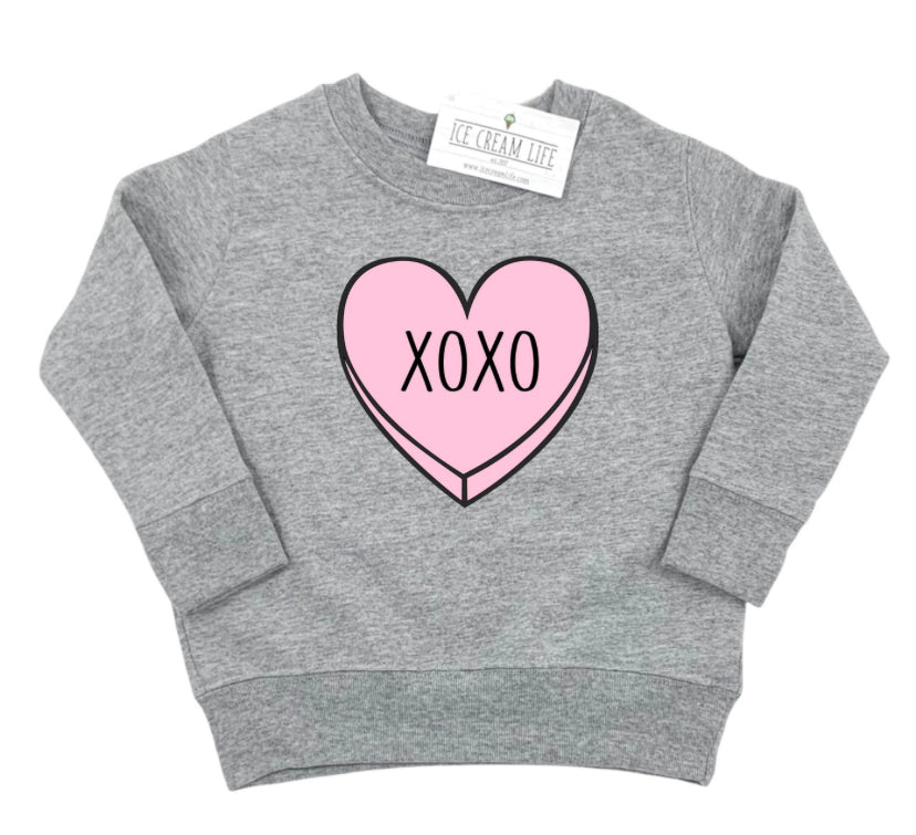 Little Girls XOXO Valentine's Day Sweatshirt