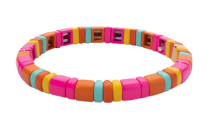 Skinny Enamel Curved Tile Bracelet