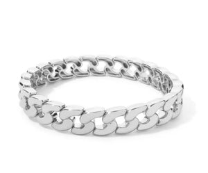 Stretchy Silver Chain Link Bracelet