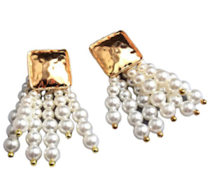 Pearl Beaded Drop Earrings