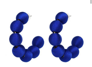 Pom Pom Hoop Earrings (more colors available)